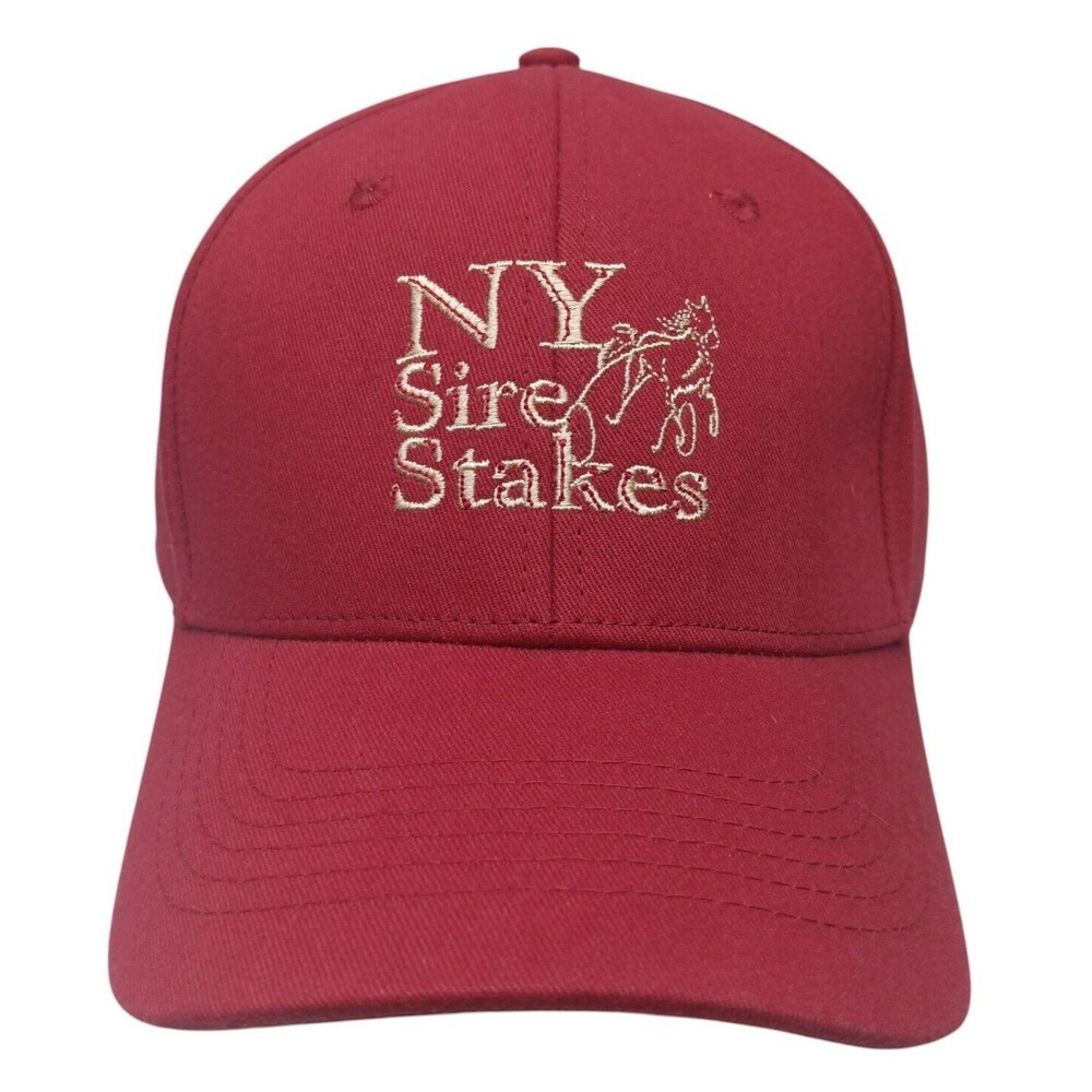 New York Sire Stakes Adjustable Red Hat Strap Back Cap